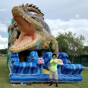 Toboggan gonflable Crocodile moche, jeux et équipements <span class=keywords><strong>de</strong></span> glisse sèche gonflables pour enfants et adultes, château gonflable pour jardin - Product Image 2