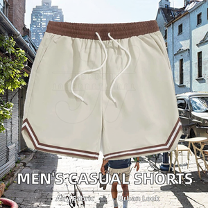 OEM Service Design Men's Cotton Breathable Shorts with Pocket High Street Style <b>Elastic</b> Waist Wholesale Rate - Product Image 2