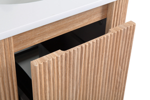 Envío Gratis a EE. UU. Tocador de Baño de Lujo con Lavabo Diseño Moderno Mueble de Baño Redondo de 60 cm para Lavamanos Montado en la Pared - Product Image 6