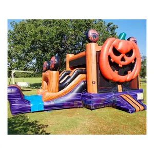 Utdoor-castillo inflable con tobogán para adultos, saltador comercial divertido para fiesta de Halloween, casa de rebote de calabaza