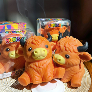 Juguete Antiestrés de Vaca Highland, Suave y de Subida Lenta, Adorable Animal de Granja para Apretar, Regalo para Niños y Adultos, Recuerdo de Fiesta - Product Image 6