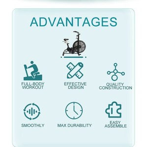 Vélo d'exercice professionnel à résistance à air, vélo de fitness commercial à résistance à air, équipement de gym pour entraînement cardio - Product Image 2