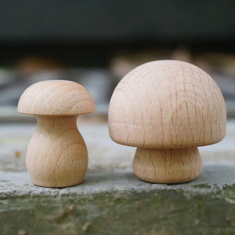 HOYE CRAFTS Natural Unpainted Wooden Peg Doll Kids Drawing Toy Wooden Mushroom Dolls for Kids