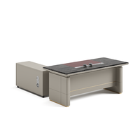 Mobilier commercial moderne et luxueux Bureau CEO BOSS Manager Bureau de direction en forme de L Table de travail avec tiroirs durables