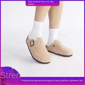 Scarpe Stile Birkenstock da Donna, Pantofole con Suola Spessa <span class=keywords><strong>in</strong></span> <span class=keywords><strong>Vera</strong></span> <span class=keywords><strong>Pelle</strong></span> Scamosciata, per Interno ed Esterno - Product Image 2