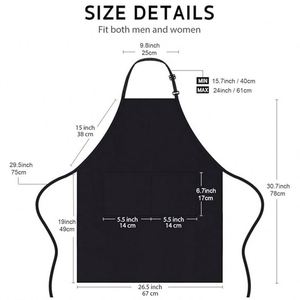 Custom Logo Water-Repellent <b>Kitchen</b> <b>Apron</b> Polyester Cotton Adjustable Buckle Work Bib for Restaurant Cafe Barista Server Unisex - Product Image 2