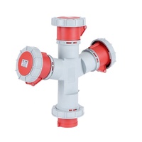 Prise répartiteur industriel IP67 3 voies 5 broches 400V 32A adaptateur de prise industrielle étanche 1 en 3 sorties
