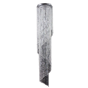 Home Event Hall LED <b>Lighting</b> Clear Spiral Acrylic Beaded <b>Curtain</b> Lamp Party Decorative Metal Chandelier AC Powered - Product Image 1