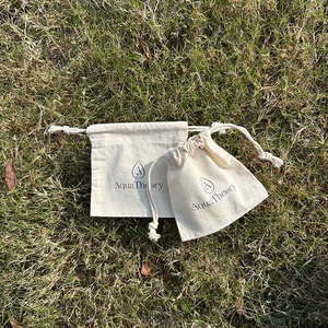 Bolsa de Algodón Orgánico Reutilizable con Cordón, Personalizada con Logotipo, Portátil, con Doble Cordón - Product Image 6