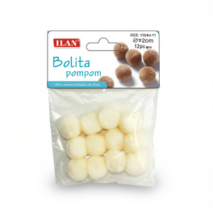 Iln <b>Wool</b> Pompom 2.0 Cm Cream Color <b>Craft</b> Decorations - Product Image 2