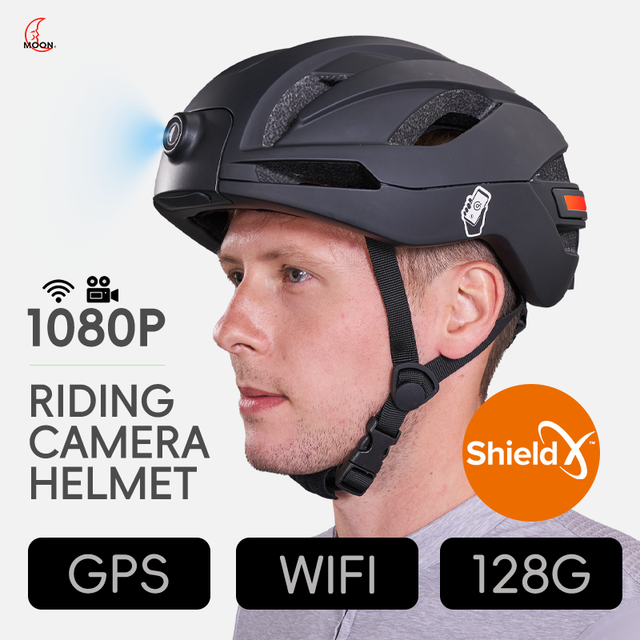 MOON W3 Adult Smart Bike Helmet Camera for Connection LED Turn Signal Warning Light PC+EPS Material Insect Net Outdoor