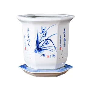 Traditional Design Style High Quality Finishing Put In Home Head Color Painting Ceramic Flower Pots