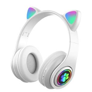 <span class=keywords><strong>Casque</strong></span> de jeu pliable avec oreilles de chat lumineuses, microphone intégré, rose, <span class=keywords><strong>blanc</strong></span>, bleu, vert, violet, rouge - Product Image 1
