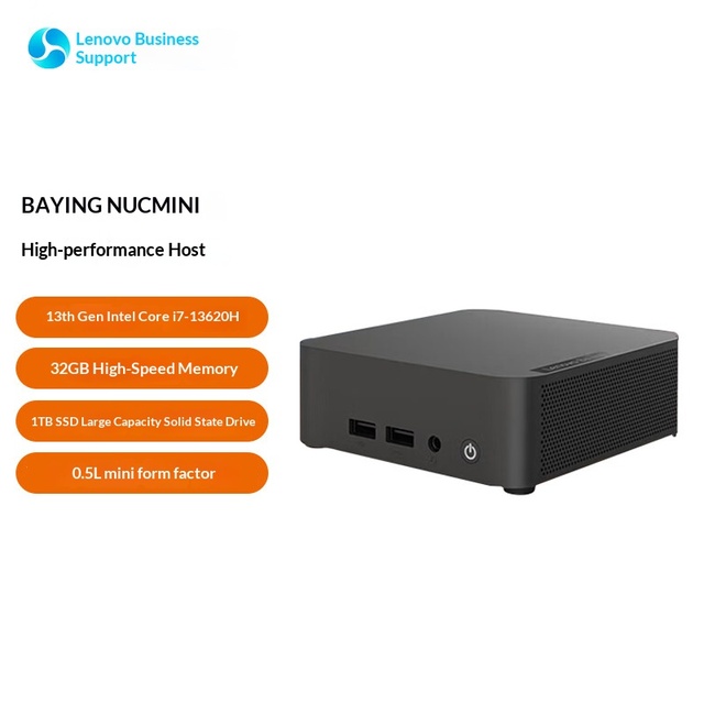Lenov-o mini PC, Baiying mini desktop computer, handheld pocket host for business office and design