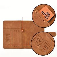 Logo Kustom Fashion PU Kulit Penutup Paspor Dompet Perjalanan Gesper Magnetik RFID Blocking Anti-Pencurian 9 Warna Kartun