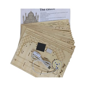 Vente en gros de modèles de château 3D stéréoscopiques, articles décoratifs tridimensionnels pour l'intelligence des enfants, puzzles en bois - Product Image 6