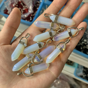 Pierre Naturelle Quartz Hexagonal Agate Balle Pendule Cristal Pendentif Collier pour Femmes et Hommes Chaîne en Acier Inoxydable - Product Image 5