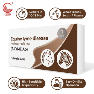 Kit <span class=keywords><strong>de</strong></span> test rapide d'anticorps pour la maladie <span class=keywords><strong>de</strong></span> Lyme équine pour le dépistage <span class=keywords><strong>de</strong></span> la Borrelia transmise par les tiques chez le cheval, OEM/ODM, vente en gros, 1 ou 25 tests - Product Image 1