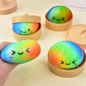 2026 New Steamer <b>Squeeze</b> Dough <b>Ball</b> Colorful Rainbow Mystery Bun Sensory Toys Dumpling Squishy Toy for Kids and Adults - Product Image 2