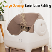 Bac à litière automatique autonettoyant avec design anti-éclaboussures, grande toilette électrique pour chat avec plateau facile à nettoyer
