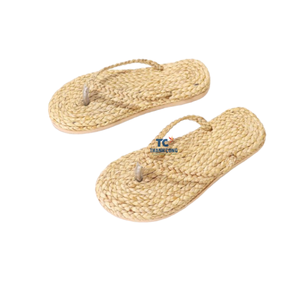 Sandalias de jacinto de agua de algas marinas para mujer, zapatillas, moda ecológica de tela de algodón de Vietnam, paja Floral personalizada - Product Image 2