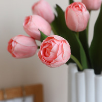 Bouquet de tulipes en soie de haute qualité à 6 têtes, fleurs artificielles réalistes, décoration murale moderne pour la maison, Noël, Nouvel An, Thanksgiving, Pâques