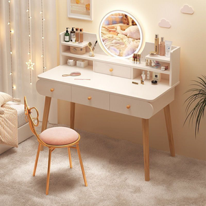 Coiffeuse Nordique Simple et Claire pour Chambre à Coucher avec Miroir LED, Meuble et <span class=keywords><strong>Commode</strong></span> - Product Image 3