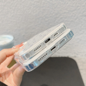 เคสสำหรับ iPhone 16 Pro Max ดีไซน์ใหม่สีขาว ลายหัวใจสีม่วงเพ้นท์ รูใหญ่ ป้องกันการกระแทก - Product Image 6