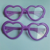 Lunettes de diffraction en forme de coeur en plastique ABS
