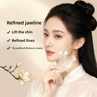 Planche de massage facial double perles Gua Sha, Gadget de beauté, Yoga du visage, Lifting du visage, Transparent