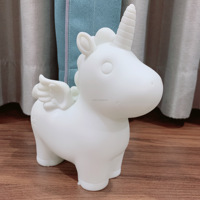 Kit d'art de coulée de peinture en résine bricolage populaire jouet ours et licorne avec fluide lumineux pour enfants-ensemble d'artisanat de Noël