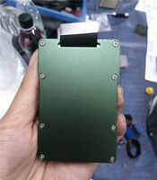 Portefeuille minimaliste en aluminium pour homme, anti-RFID, porte-cartes, pince à billets, logo personnalisé, cartes de visite