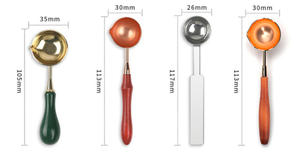 Ensemble <span class=keywords><strong>de</strong></span> cuillères à cacheter avec manche en bois, tampon à cacheter, cuillère à fondre et chauffe-cire pour invitations <span class=keywords><strong>de</strong></span> mariage - Product Image 6
