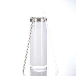 Thermos simple à double paroi en acier inoxydable 304 avec isolation pour eau froide, design transparent et droit, idéal comme cadeau - Product Image 1
