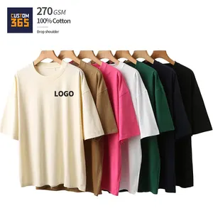 Tamaño de 270 Gsm <span class=keywords><strong>100</strong></span>% de gota de algodón hombro fabricantes de ropa T Shirt Custom Plus tamaño para Hombre Camisetas - Product Image 1