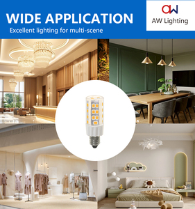 <b>E12</b> LED Corn <b>Bulb</b> 3.3W 2700K-6000K Smd 2835 Ceramic Base AC 120V For Hotel Indoor Use Dimmable <b>E12</b> LED <b>Bulb</b> - Product Image 1