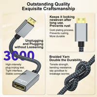 Câble Mini HDMI vers HDMI standard ULT-unite plaqué or, convertisseur HDMI2.0 4k pour caméra, projecteur, ordinateur portable, écran TV