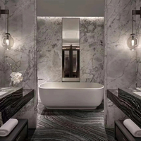 Dalle de marbre gris calcite poli et émaillé pour cuisine, salle de bain, carrelage extérieur, revêtement mural, comptoir, villa, escalier
