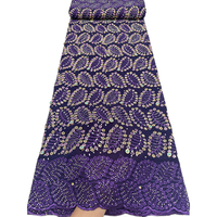 Tissu en dentelle suisse africaine NI.AI de haute qualité, écologique, avec pierres, tissus en voile suisse de coton nigérian avec pierres brillantes