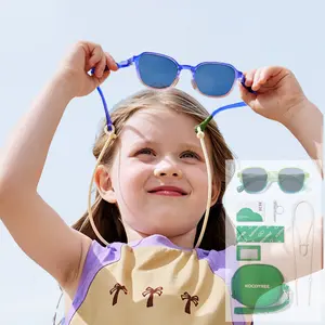 KOCOTREE Foldable Kids Square Glasses Summer TAC TR90 Polarized Baby Sunglasses For 4-12 Years Old Boys Girls