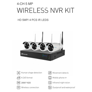 กล้องวงจรปิด Wi-Fi กันน้ำ5MP ชุดติดตามการเคลื่อนไหวของมนุษย์ระบบไอพีไนท์วิชั่นในเวลากลางคืนแบบไร้สายระบบ4CH HDD CMOS - Product Image 2