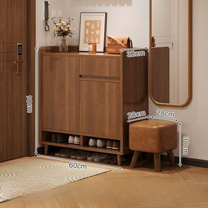 <span class=keywords><strong>Mueble</strong></span> <span class=keywords><strong>Zapatero</strong></span> de Madera Maciza de Estilo <span class=keywords><strong>Moderno</strong></span> para Entrada, con Almacenamiento Multifuncional Apilable, para Apartamentos y Hoteles - Product Image 3
