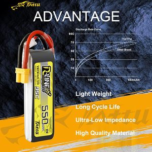 Tattu R-Line 550mAh 7.4V 95C 2S Lipo Battery Pack With Xt30 <b>Plug</b> For Fpv Racing Quadcopter - Product Image 3