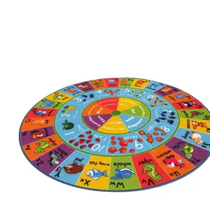 Круглый детский игровой коврик ABC, формы алфавита с цифрами, очень большой, 5 футов, развивающая зона, нескользящий детский игровой коврик для ползания