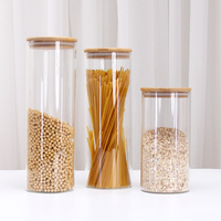 Lot de 12 pots personnalisés bocaux de stockage de cuisine ensemble de récipients de stockage des aliments bocal en verre avec autocollant couvercle en bambou