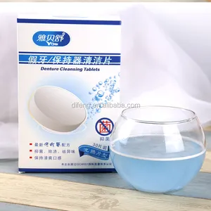 Bán buôn chất lượng tốt OEM hàm răng giả Cleaner người lưu giữ làm sạch máy tính bảng sủi bọt nha khoa làm sạch máy tính bảng