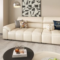 Vente en gros Ensemble de canapés en cuir Frances au design italien Canapé en cuir véritable de couleur blanche