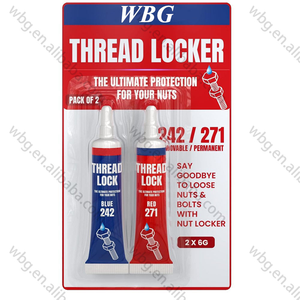 กาวล็อคเกลียวชนิดแอนาโรบิก สีน้ำเงิน สีแดง  WBG 271 272 242 243  แรงยึดติดปานกลาง แข็งแรง แห้งเร็ว ทนน้ำมัน - Product Image 4