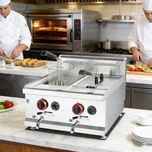 Freidora de doble tanque para patatas fritas y <span class=keywords><strong>pollo</strong></span> frito - <span class=keywords><strong>Precio</strong></span> de máquina de patatas fritas - Product Image 1