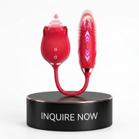 Vibratore Telescopico a Rosa con 10 Frequenze, 500mAh, Stimolatore Clitorideo e del Punto G, Giocattolo per Adulti, Massaggiatore per Donne, CE RoHS